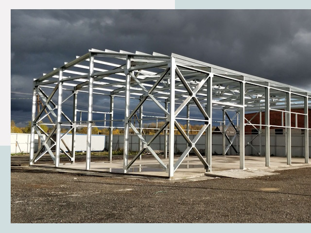 Двускатные ангары в Лобня от 620 руб. за квадрат